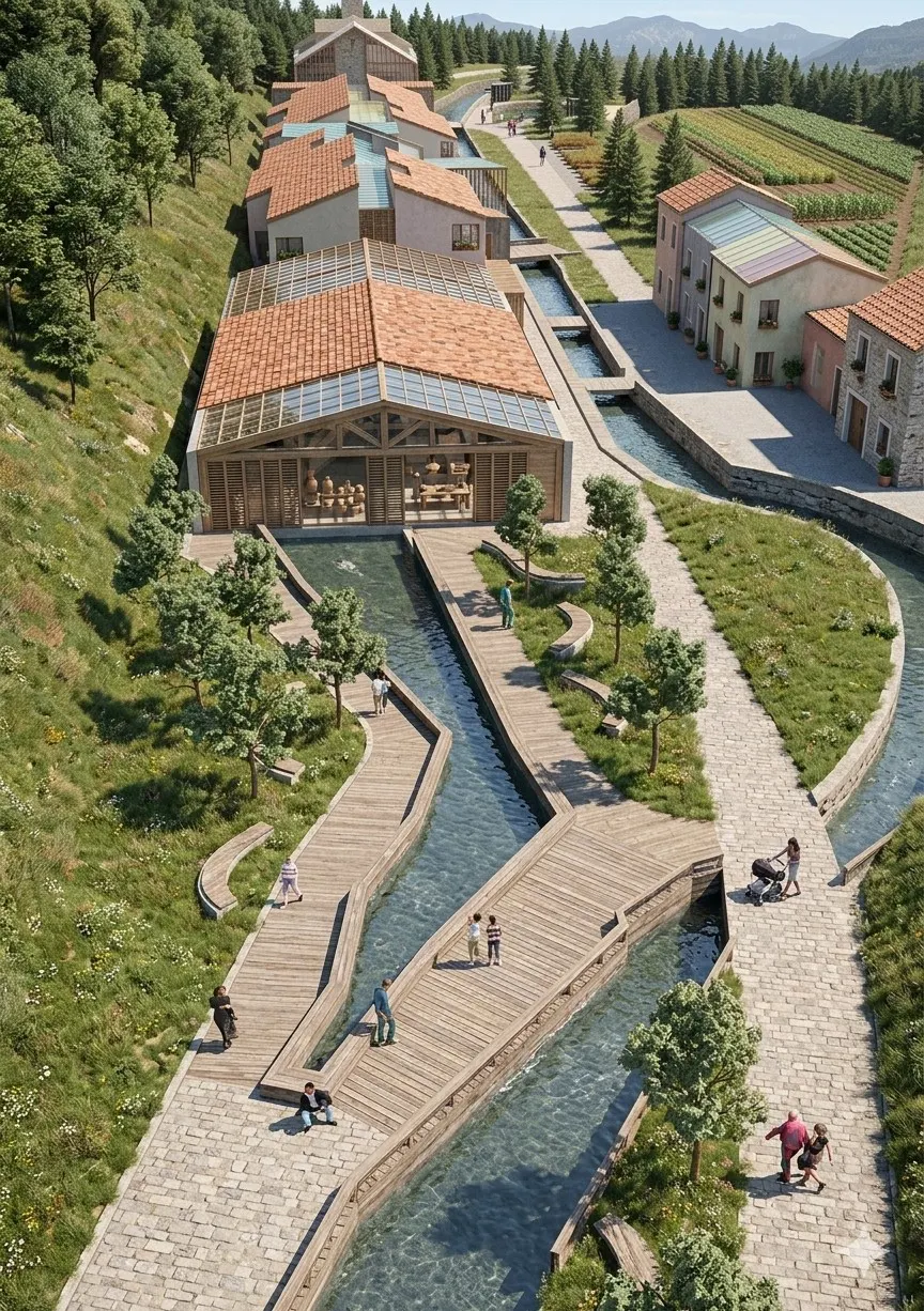 Centru Spa — vedere panoramică în zona de munte